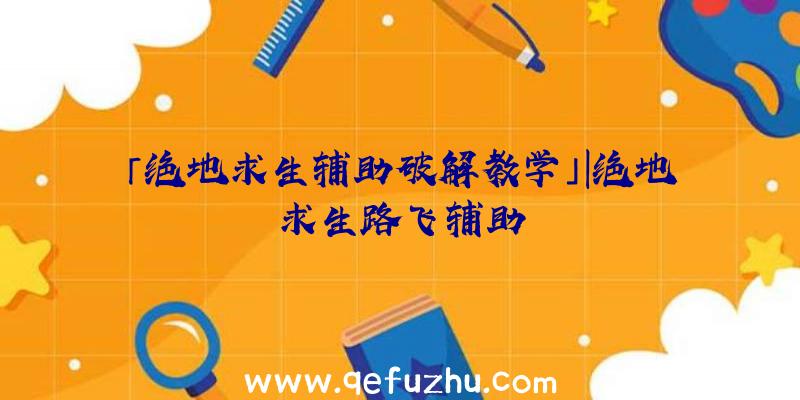 「绝地求生辅助破解教学」|绝地求生路飞辅助